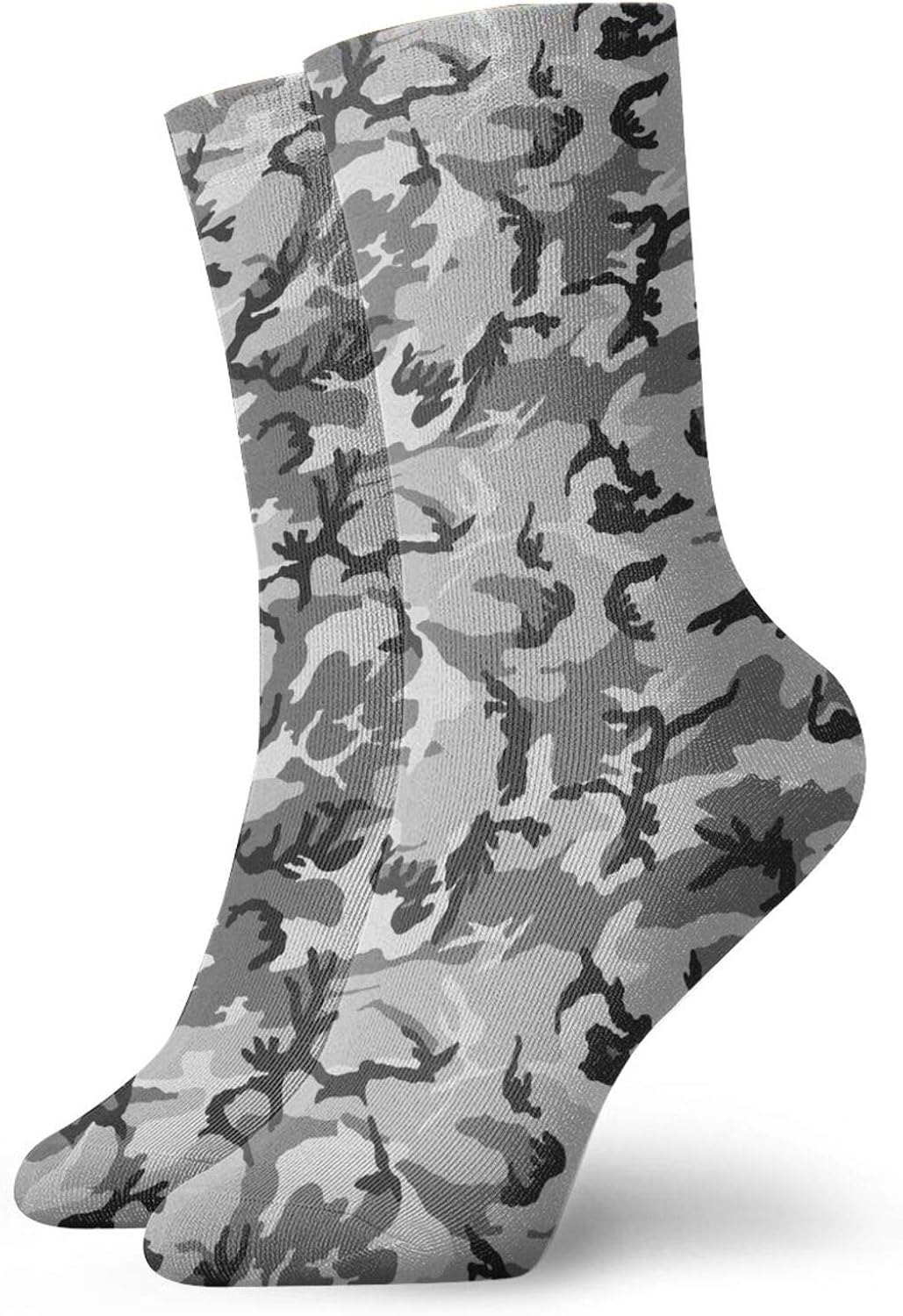 Black Grey Camo Ankle Socks For Men Women Funny Crew Socks Athletic
