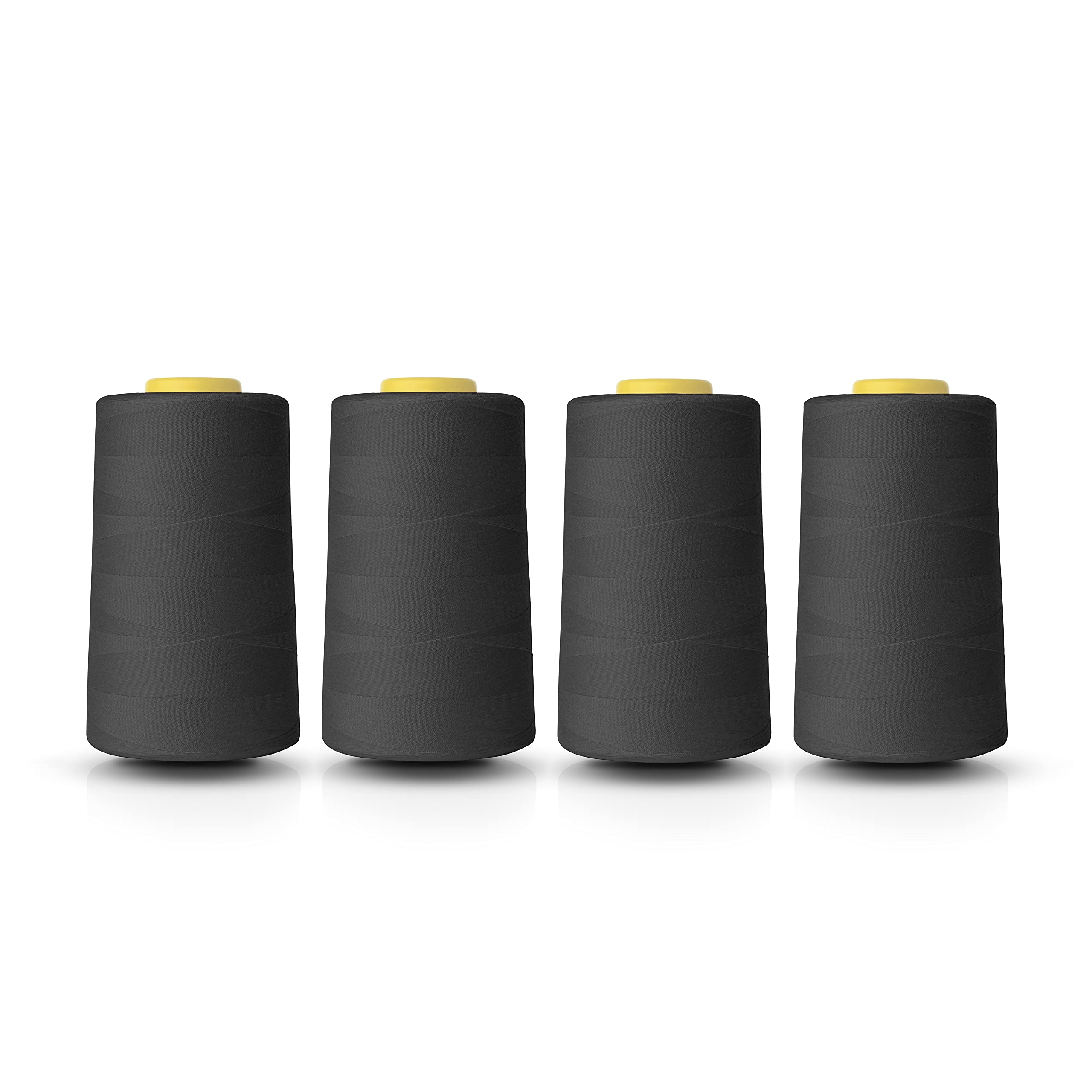 Realm Overlocking Sewing Machine Polyester Thread x Four 5000 Yards Cones White Black Natural Navy Red Grey (Grey) — image 1