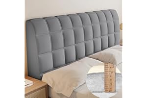 EFELIM Velvet Headboard Cover Queen King Full Twin Size Bed Headboard Slipcover Quilted Padded headboard Cover Dustproof Protector Cover (Haze ash,160cm/63in)