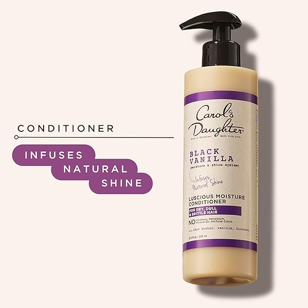 CAROL’S DAUGHTER BLACK VANILLA MOISTURE SULFATE FREE CONDITIONER FOR CURLY, WAVY OR NATURAL HAIR, MOISTURIZING HAIR CARE FOR DRY, DAMAGED HAIR, 12 FL OZ