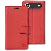 SafeSleeve Wallet Leather Case for iPhone 17 Air EMF Blocker for Cell Phone with 3 Card Holder & Adjustable Stand – Magnetic Closure, and Magnetic Folio Protection for Daily Use (Red)