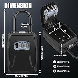 Key Lock Box, Large Key Lock Box with Code, Key