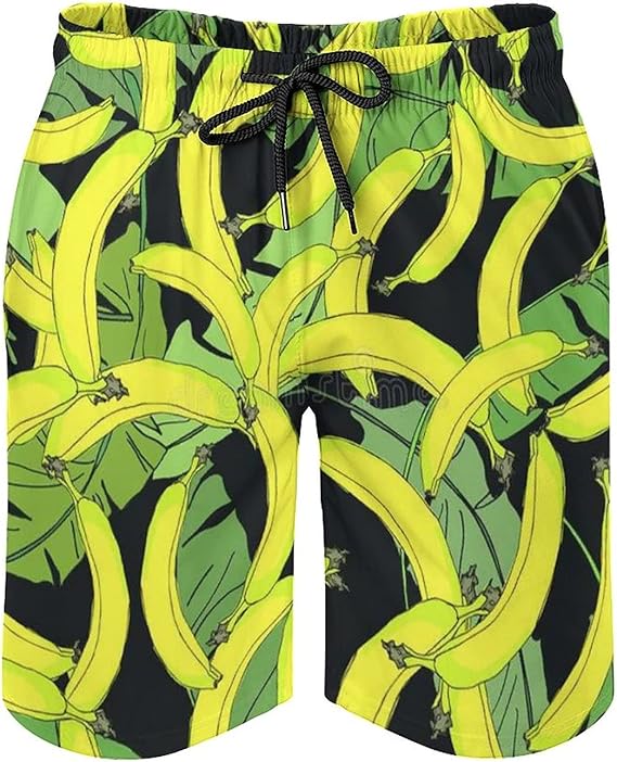 Harolion Mens Swim Trunks Yellow Bananas Quick Dry Beach Shorts