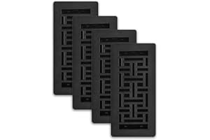 Decor Grates LAJH410-BLK Low Profile Grates, 4X10, Oriental, Textured Black