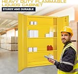 Horison Industries COSHH Cabinet Fire Proof Flammable Storage Yellow view 6