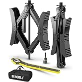 BEBOBLY Camper RV Wheel Chock Stabilizer 2 Sets, Heavy Duty X-Shaped Camper Wheel Chocks with Wrench for Travel Trailer, Fits 3.5" to 12" Wheel Gaps, Anti-Move Tire Wheel Chock