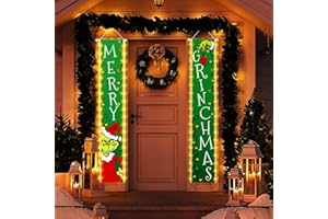 OYSPZNN Christmas LED decorations. This is the porch sign for December. Hanging banners for the courtyard indoor and outdoor parties during the Christmas and winter holidays. 12 x 72 inche (With light 1)