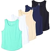 Real Essentials 5 Pack: Men's Mesh Y-Back Muscle Tank Top - Gym Workout & Bodybuilding Fitness (Available in Big & Tall)