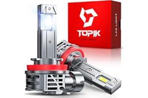 TOPIK Brightest Upgraded H11/H9 Light Bulbs, 40,000LM 800% Ultra-Bright, Real 1:1 Size Direct Replacement, Quick Install, H11/H9/H8 Fog Light Bulb, 6500K White, Pack of 2