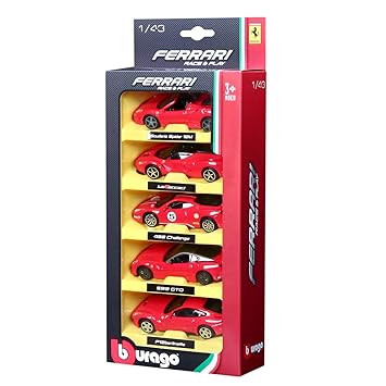 Bburago 143 Ferrari 5 Pc Pack Assorted Colors