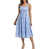Belle Poque 2026 Summer Floral Dress for Women Sleeveless A-line Sundress Elegant Midi Flowy Beach Dress with Pockets