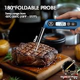 DOQAUS Meat Thermometer with Foldable Probe Backlit Display - -50C to 300C view 5