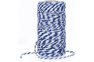 jijAcraft Blue and White Twine String, 328 Feet Christmas Bakers Twine String, 2MM Heavy Duty Packing String for DIY Crafts, Christmas Decoration, Gift Wrapping, Craft Wrapping