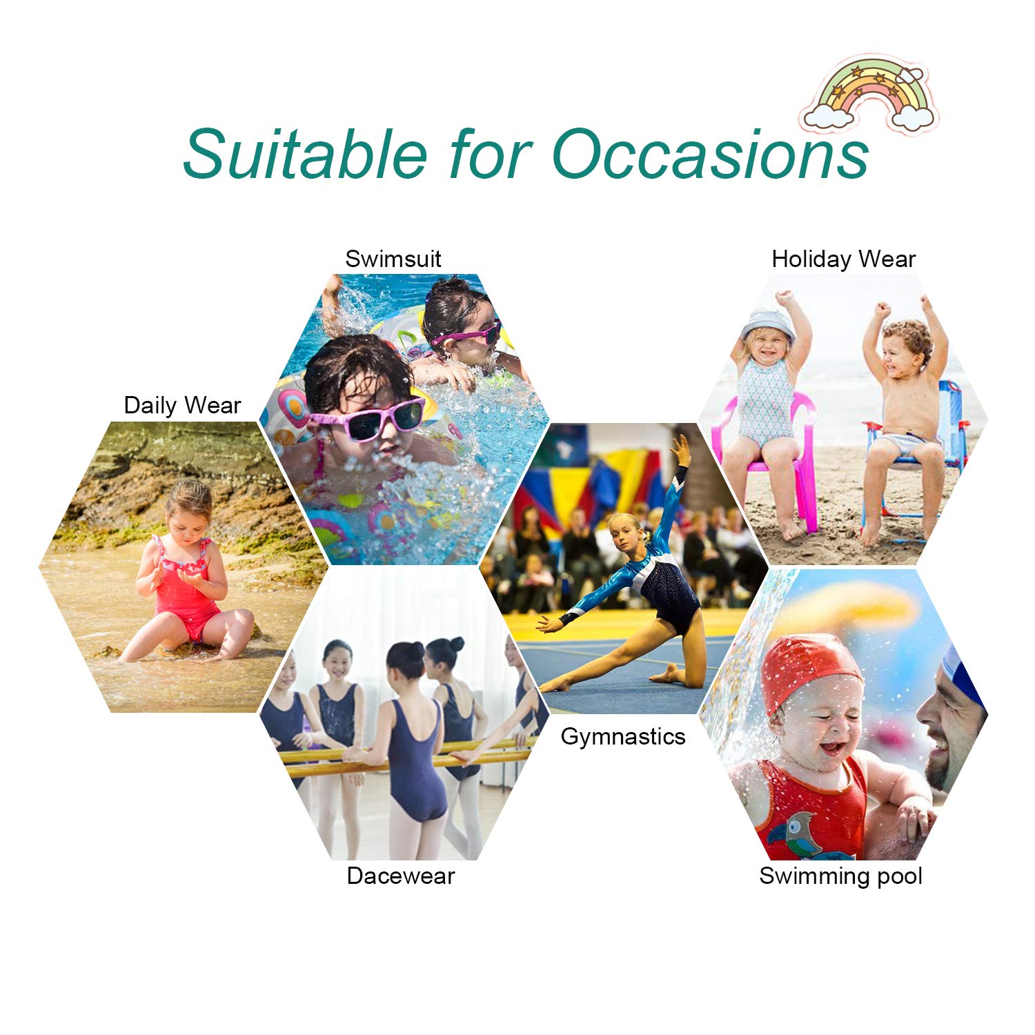 TUONROAD Gymnastic Leotards for Girls Rainbow Printed Pink Kids Ballet Leotards Sleeveless Shining Dance Bodysuit One Piece Jumpsuits Fancy Dancewear Costumes Stretch Leotards Age 5-6 Years