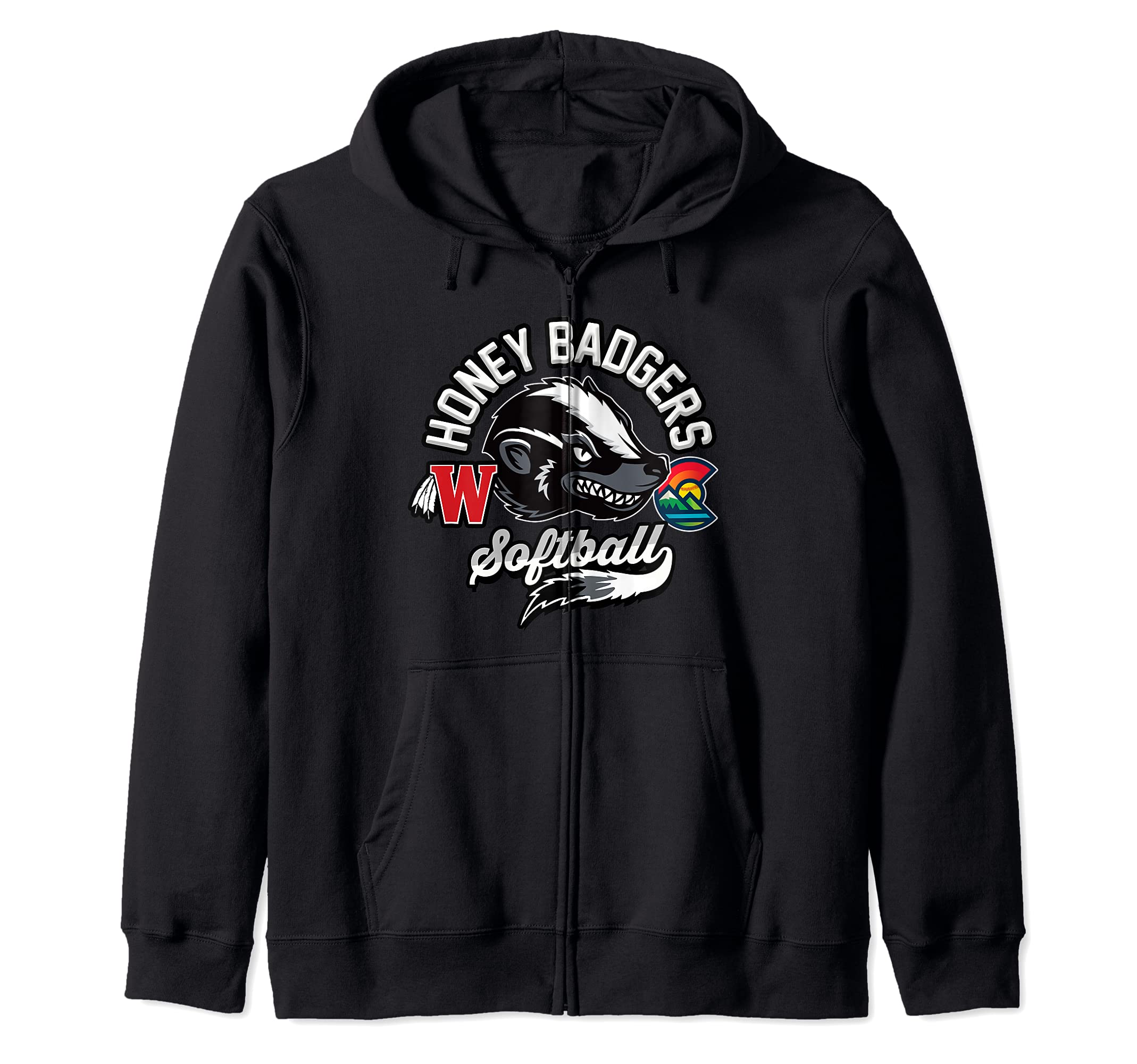 Colorado Honey Badger Softball Team Jersey Zip Hoodie
