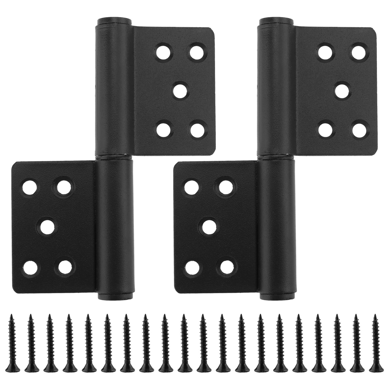 ZOENHOU Pack of 2 Flag Hinges, Stainless Steel, Sliding Joint Hinge, Foldable, Flag Hinges, Removable, for Indoor and Outdoor Cabinets, with 20 Screws, Load Capacity up to 80 kg