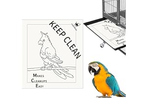 TABABAO Bird Cage Liners, Parrot Cage Liners, 100pcs Paper Cage Liners for Birds, Pre-Cut Large Bird Cage Liners for Parrot, Parakeet, Conure, Cockatiel, White Kraf Paper Cage Liners, 20 X 18 inch