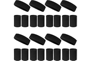 U-MOJOK 24 Pcs Neon Sweatbands Set Include 8 Pcs Sports Headband and 16 Pcs Cotton Wristbands 80s Neon Sweat Bands Bulk for Gym, Tennis, Basketball, Running, Exercise