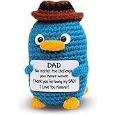 Iwtsily Gifts for Dad, Cute Handmade Positive Crochet Platypus Presents for Daddy Father, Funny Fathers Day Birthday Gifts for Dad from Daughter Son