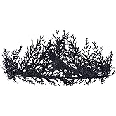 MOSTORY Handmade Gothic Black Flower Crown- Elf Dark Headband Fairy Woodland Headpiece Elven Forest Circlet for Halloween Renaissance Goth Wedding Cosplay Photo Prop