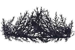 MOSTORY Black Gothic Flower Crown - Elf Floral Circlet Dark Headband Woodland Headpiece for Halloween Renaissance Cosplay