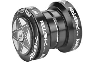 Bnineteenteam Bike Headset, 34mm Aluminum Alloy Front Fork Headset for 28.6mm Straight Steerer Fork Bearing(Black)