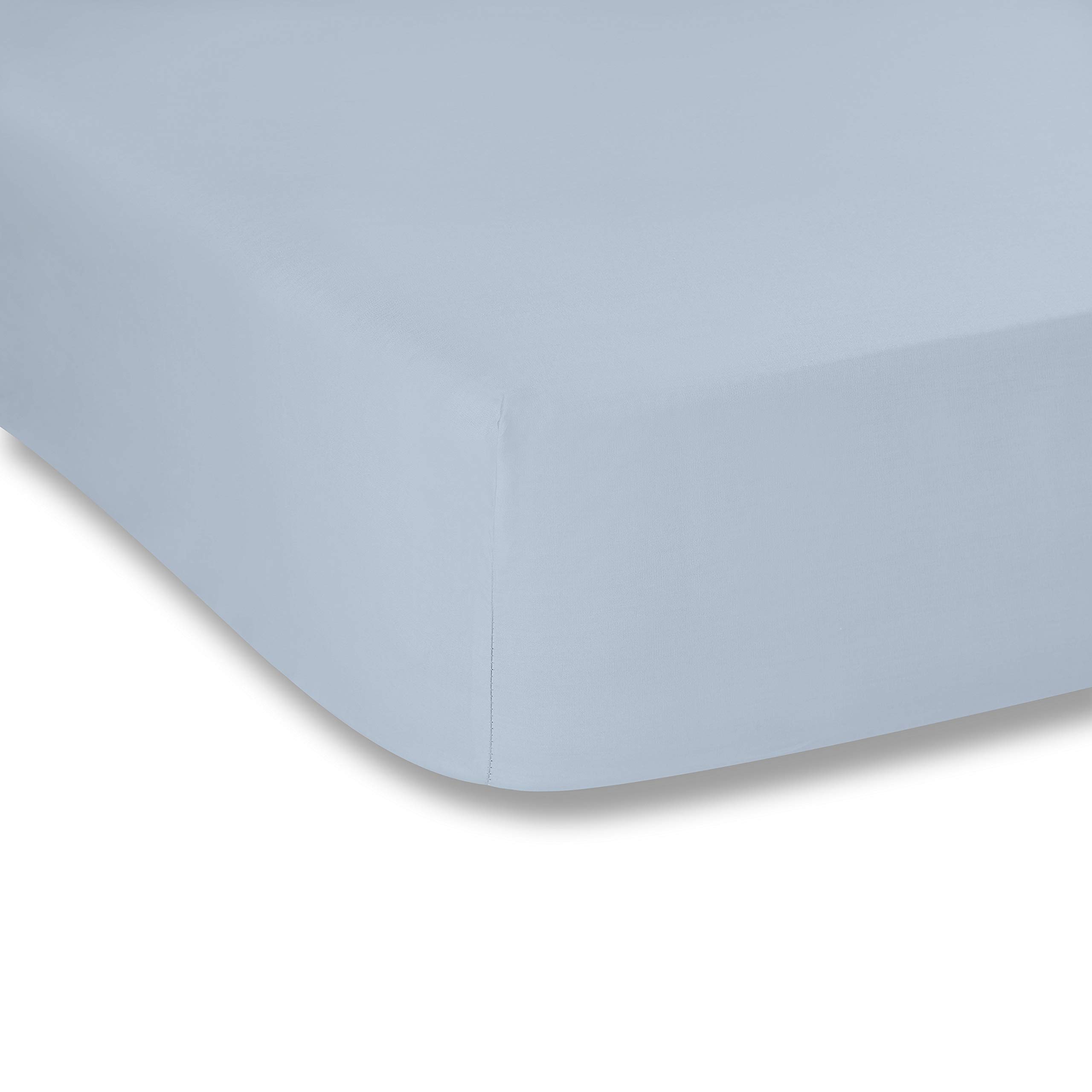 Plain Dyed Blue Fitted Sheet 160 x 200 cm 100% Cotton Percale
