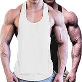 ZUEVI Men’s Stringer Tank Tops Y-Back Bodybuilding Muscle Sleeveless T-Shirts Gym Fitness Tank Shirts