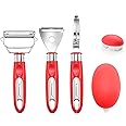 To encounter Vegetable Peeler Set, Stainless Steel Peeler With Cleaning Brush, Set of 4 Ultra Sharp Ergonomic Kitchen Gadget 