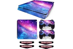 OIOKEW Decal Skin for Ps4 Slim, Whole Body Vinyl Sticker Cover for PlayStation 4 Slim Console and Controller (Include 4pcs Light Bar Stickers) (PS4 Slim, Pink Sky)