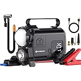 Battery Jumper Starter Portable,Jump Starter with Air Compressor, 6000A Portable 12V Jump Box Battery Pack for 9L Gas/7L Diesel Engines with Led Light, 150 PSI Booster, USB Power Bank, LED Display