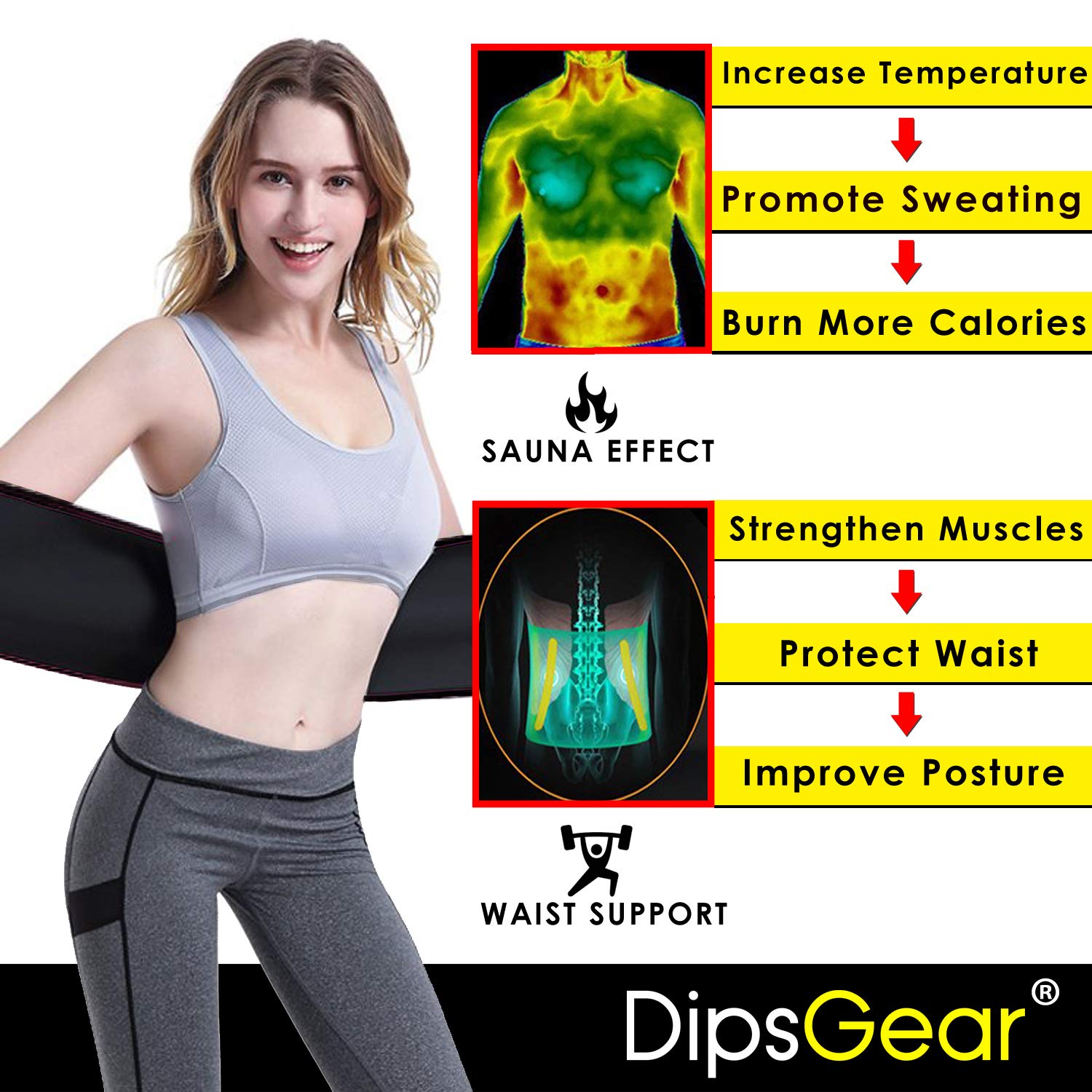dips gear sweat slim belt