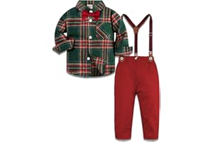 A&J DESIGN Toddler Suit Boys Baby Wedding Dress Clothes Kids Formal Outfit Set with Suspender