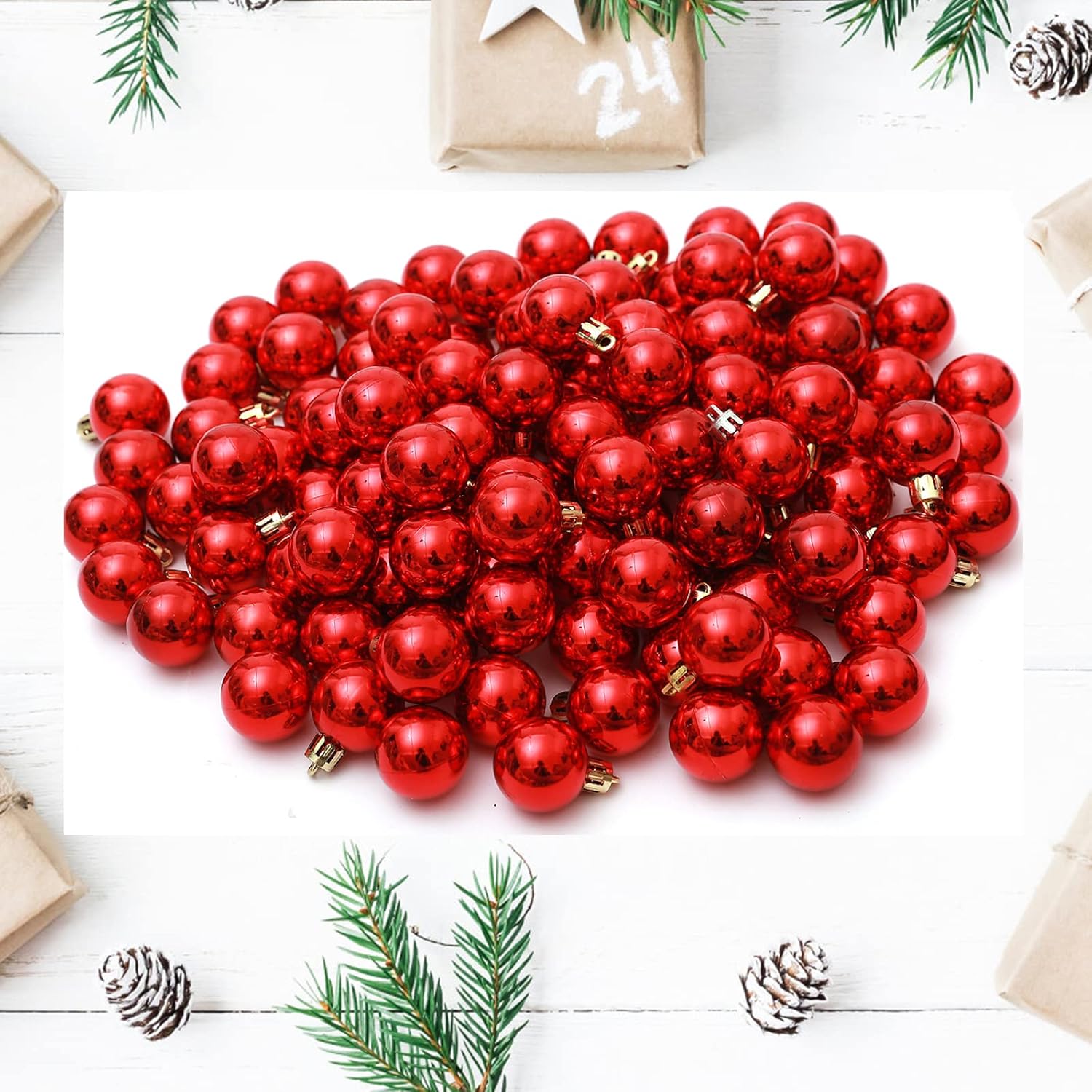 Ornaments - TKYGU Christmas Ball Ornaments Red 144 pcs/1.18 inches Christmas Tree Balls, Used for Christmas Holidays, Wedding Party Decoration, Home Decoration, Tree Ornament