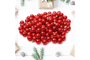 TKYGU Christmas Ball Ornaments Red 144 pcs/1.18 inches Christmas Tree Balls, Used for Christmas Holidays, Wedding Party Decoration, Home Decoration, Tree Ornament
