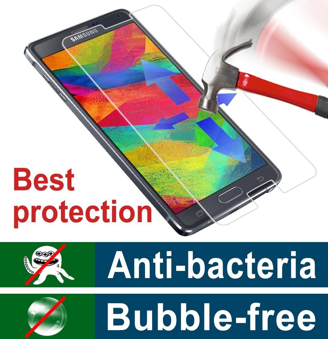 Samsung Galaxy Note 4 Screen Protector Bubble Free Ultra Clear Tempered Glass Protector Boxlegend®Anti-shatter Anti-explosion note 4 glass Screen Film