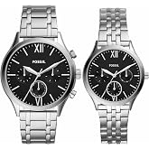 His and Her Fenmore Midsize Multifunction Stainless Steel Watch Gift Set