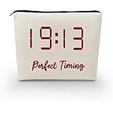 YULUENZE Sorority Presents Perfect Timing 1913 Delta DST Red Sorority Present Finer Women Canvas Makeup Bag Zipper Pouch for Women Sisters