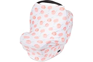 Breathable Nursing Cover Up and Car Seat Cover for Babies Simka Rose - Breastfeeding Cover for Baby Boy & Girl - Adjustable Stretchy Infant Carseat Canopy Carrier Cover for Summer - Must Have Registry