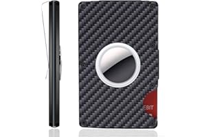 FLANCCI Airtag Wallet for Men, Minimalist Carbon Fiber Metal Front Pocket Wallet with Money Clip, RFID Blocking Slim Cash Card Wallet, Apple AirTag Holder [Airtag is NOT included]