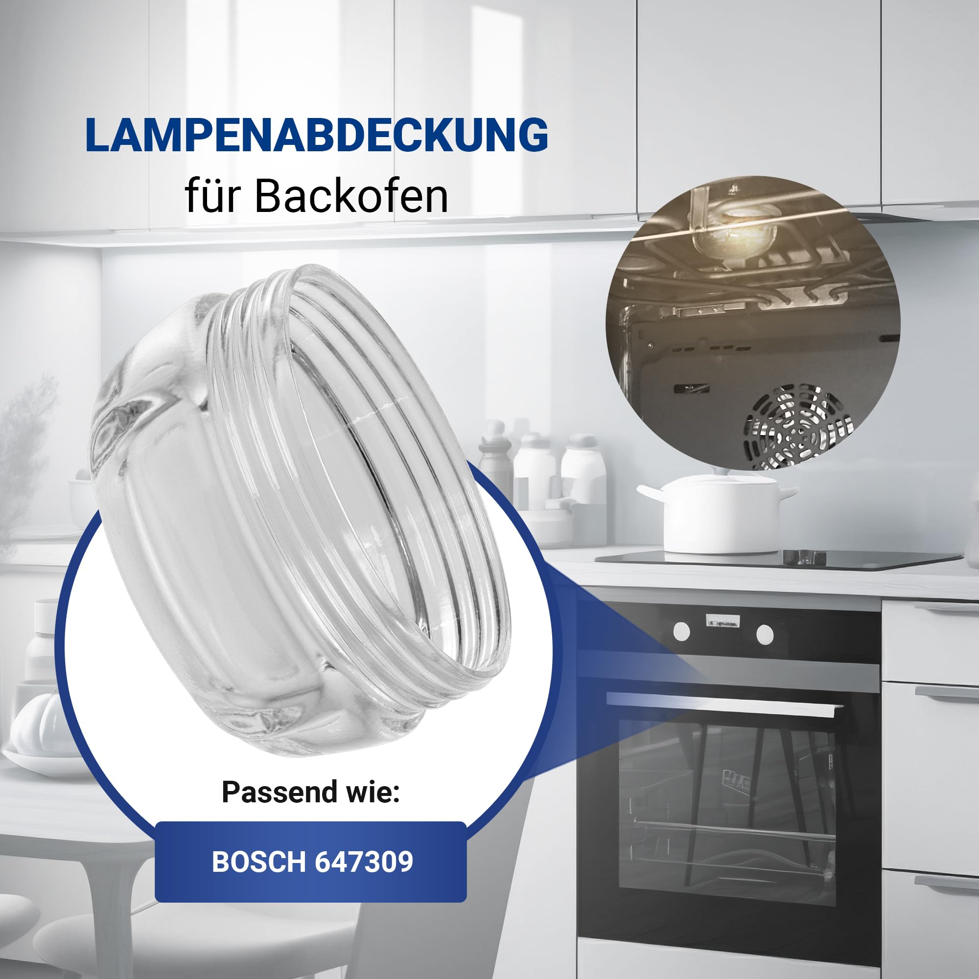 VIOKS Lampenglas Lampenkalotte Ersatz für Bosch Siеmens 00647309 647309 2