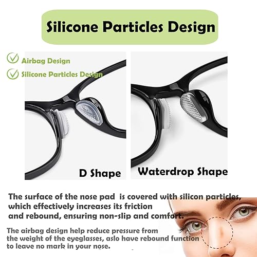 UPIONIC Eyeglass Nose Pad, Anti-Slip Silicone Soft Air Chamber