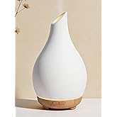InnoGear Essential Oil Diffuser, 150ml Ceramic Diffuser Handcrafted Stone Aromatherapy Diffusers Ultrasonic Cool Mist Humidifier Vaporizer 2 Mist Modes Waterless for Home, White Vase-Shaped Ceramic