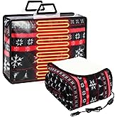 Riakrum 12V Car Heated Blanket for Cold with 2 or 3 Heating Levels 58 x 43 Emergency Winter Adjustable Temperature Electric Blanket Throw Gift Plugs in Car RV Truck SUV(Warm Color,Snowflake)