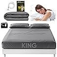 Earthing Grounding Sheets King Size (Grey) - 400 Thread Count Soft Earthing Grounding Sheet w/Cotton, & Silver Fiber- Earthing Sheets Grounding with Reinforced Grounding Cord for Conductivity