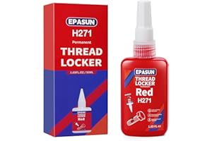 EPASUN 50ml Threadlocker Red H271, Thread Lock Strong Strength Lock Tight for Nuts, Bolts, Fasteners, and Metals to Prevent Loosening and Corrosion