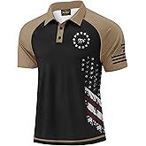 Mainfini Men's Short Sleeve Golf Shirts UPF 50+ Raglan Patriotic American Graphic Polo Shirt (S-3XL)