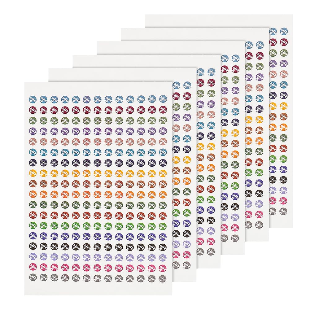 BENECREAT 1404 Fitness Planner Stickers (6 Sheets, 234 Pcs/Sheet) - Weight Icon, Decorative Planning Stickers, 8mm Diameter, Multicolor for Health & Wellness Journal Calendar Planner Supplies