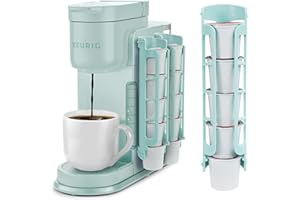 STORAGENIE K Cup Holder for Keurig, Coffee pod Storage, Side Mount | Wall Mount, Perfect for Small Counters (2 Rows/For 10 K Cups, OASIS BLUE)