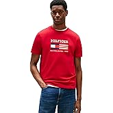 Tommy Hilfiger Mens Short Sleeve Cotton Graphic T-Shirts with Embroidered Flag Logo